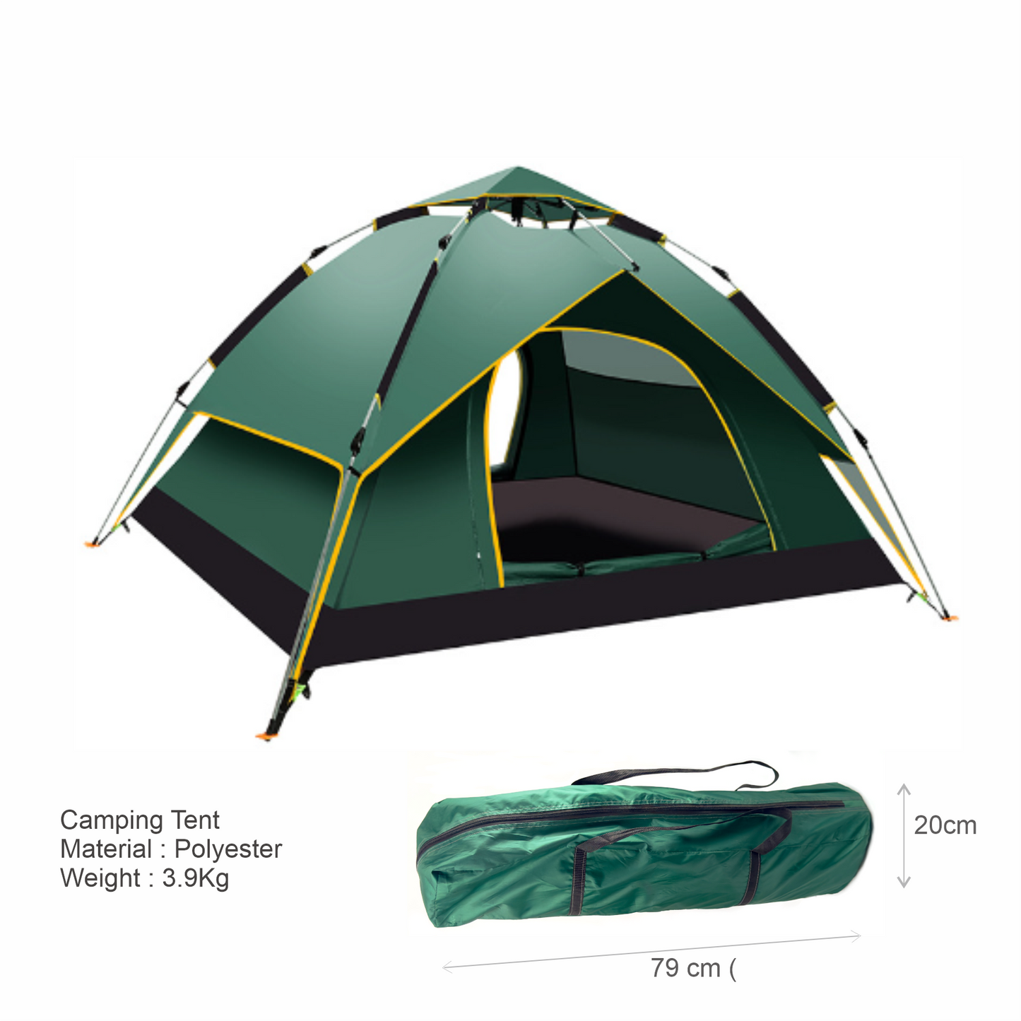 Polyester 3-4 person Quick Setup Tent