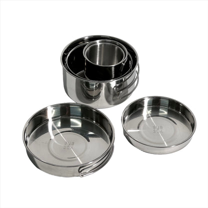 Stainless Camping Cookware Kit 6pcs-Set