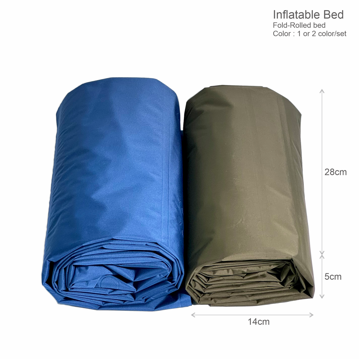 Inflatable Camping Pad w/ Built-in Foot Pump [2pcs-multipack]