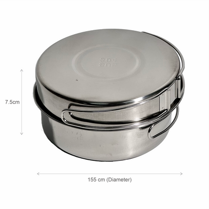 Stainless Camping Cookware Kit 6pcs-Set