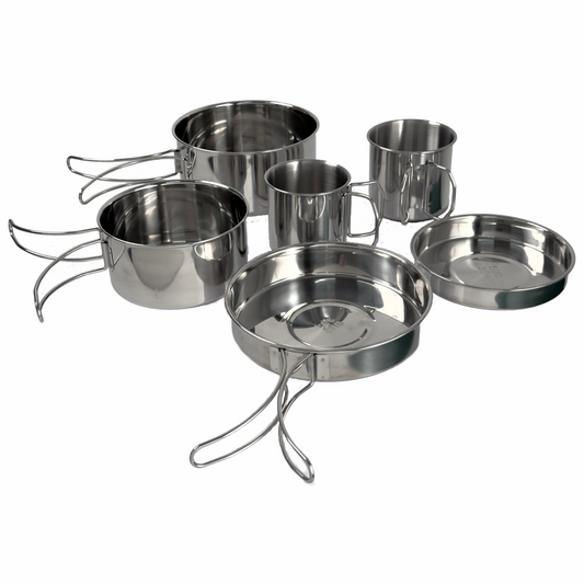 Stainless Camping Cookware Kit 6pcs-Set