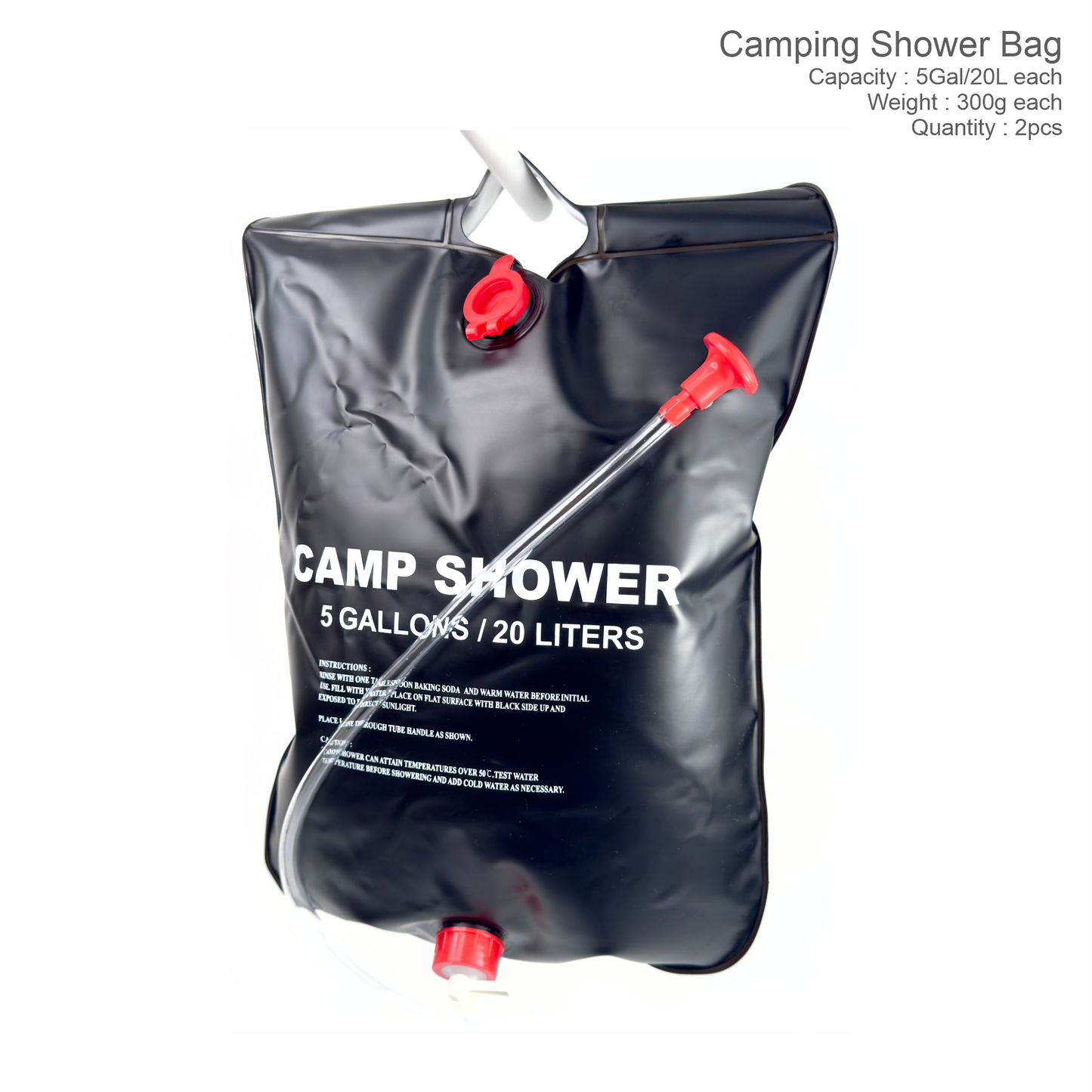 Camping Shower Bag 5Gal/20L [2pcs-multipack]