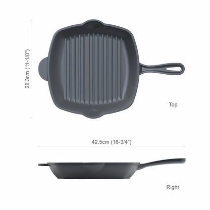 Cast Iron Skillet Square Grill Pan