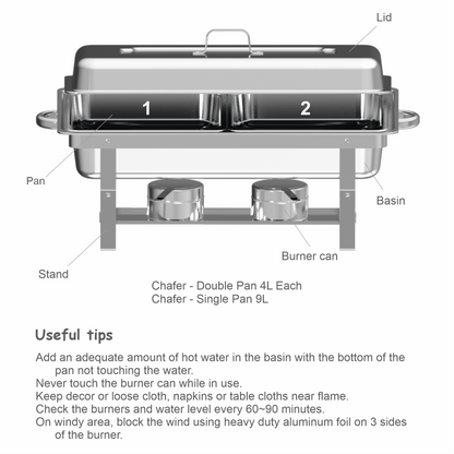 Stainless Rectangular Food Chafer