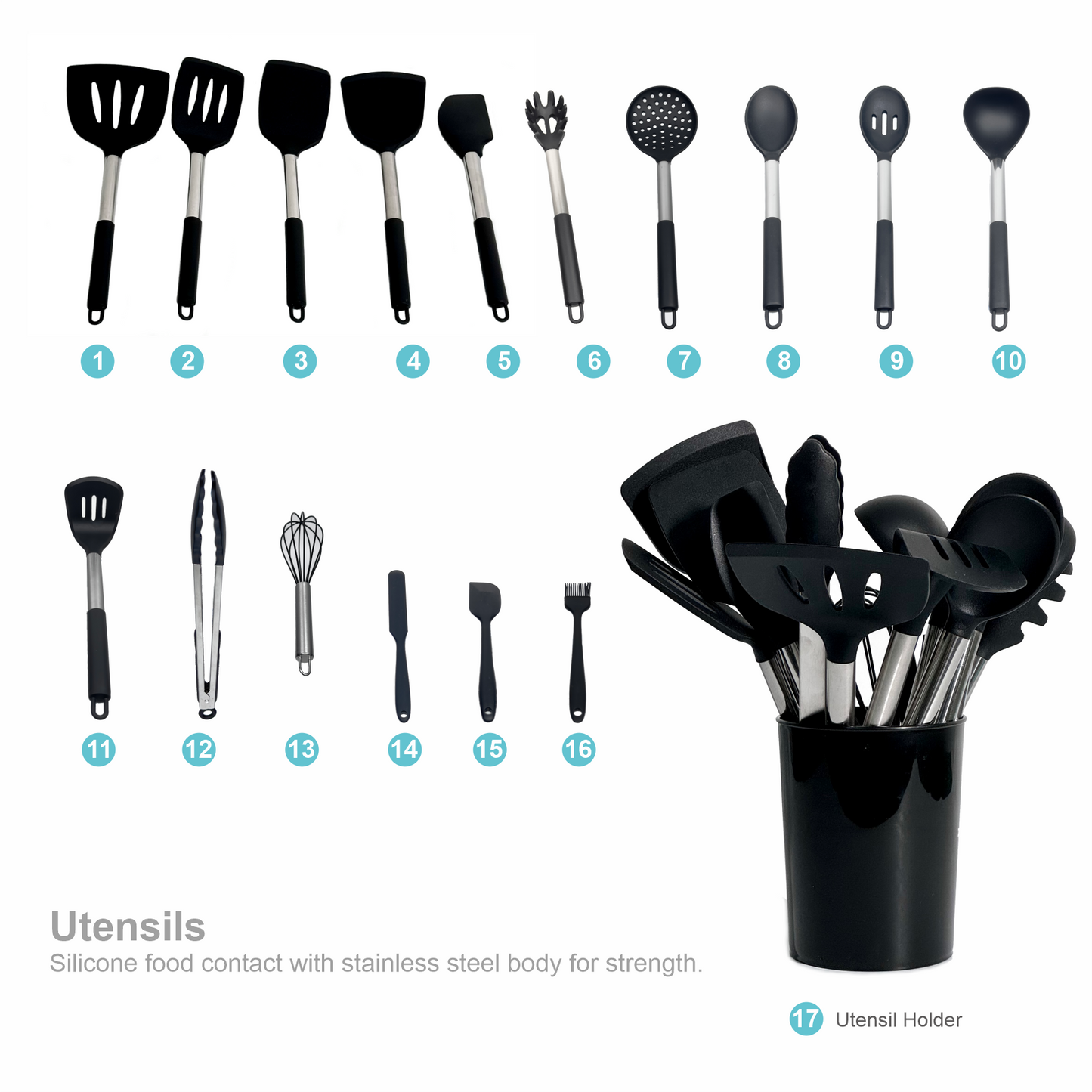 Silicone Utensil 17pcs-Set